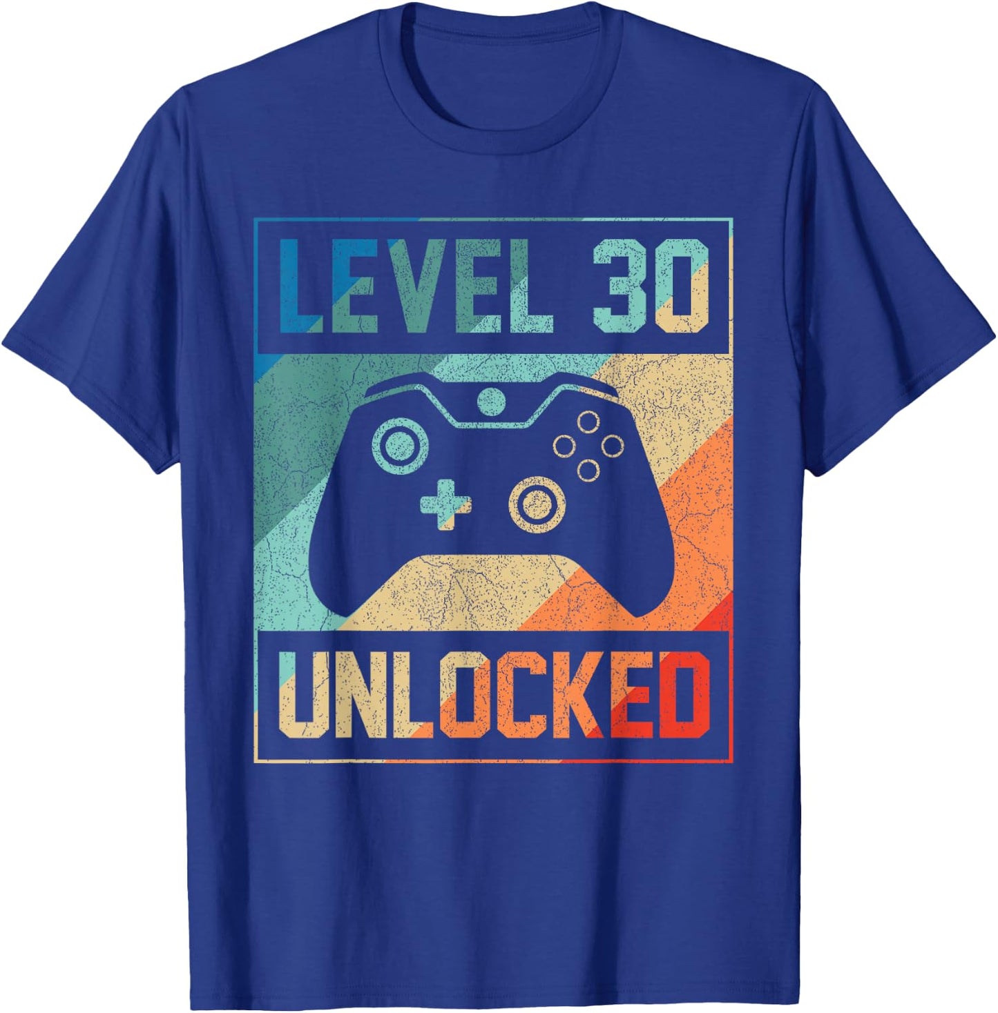 Level 30 Unlocked Video Gamer Boys 30th Birthday T-Shirt - T-Shirt | Royal