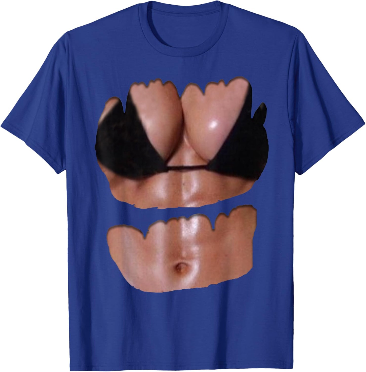Fake Abs T Shirt Funny Bikini Body Muscle Six Pack 3D T-Shirt - T-Shirt | Royal