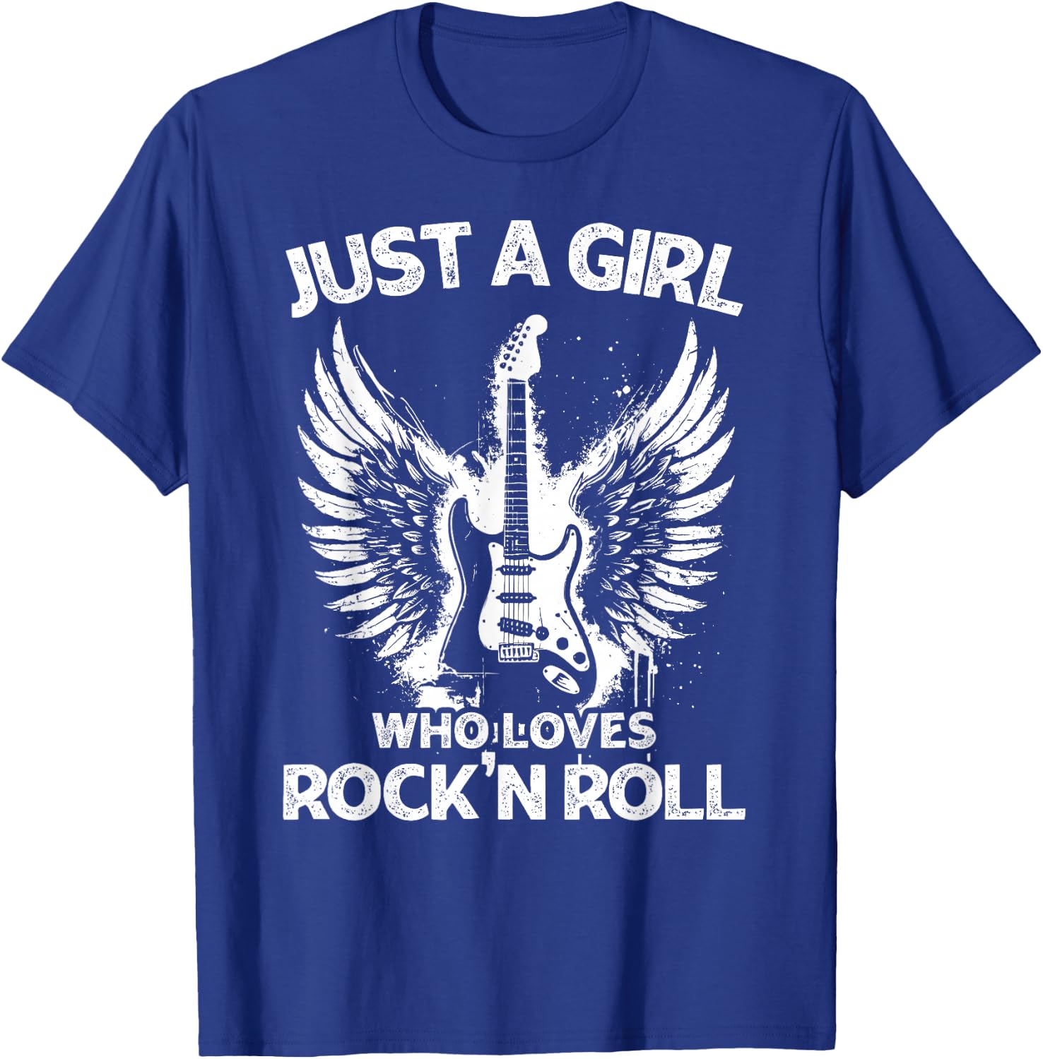 Just A Girl Who Loves Rock And Roll Rock Band Guitar Concert T-Shirt - T-Shirt | Royal