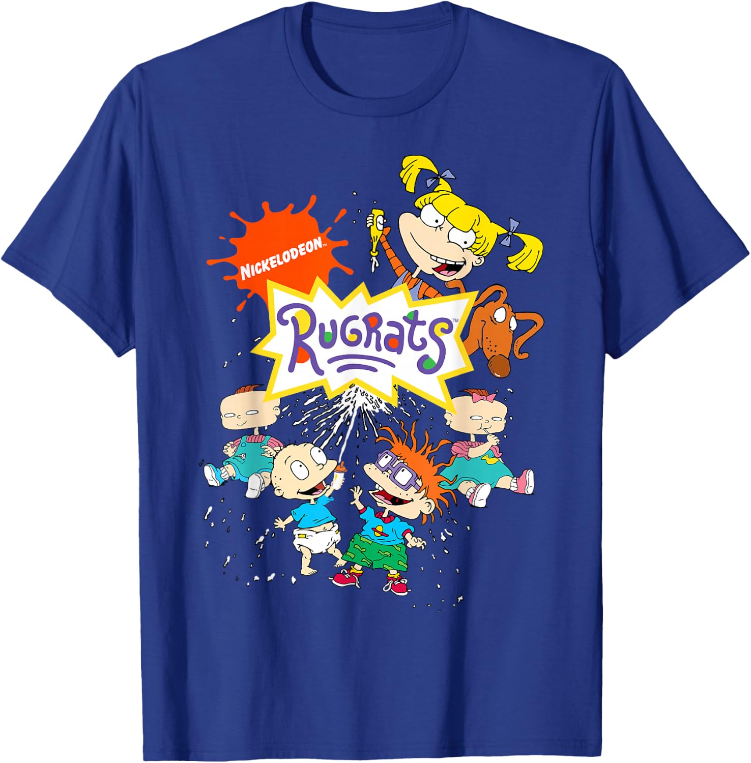 Rugrats Logo with Nick Logo and Rugrats Characters Small T-Shirt - T-Shirt | Royal