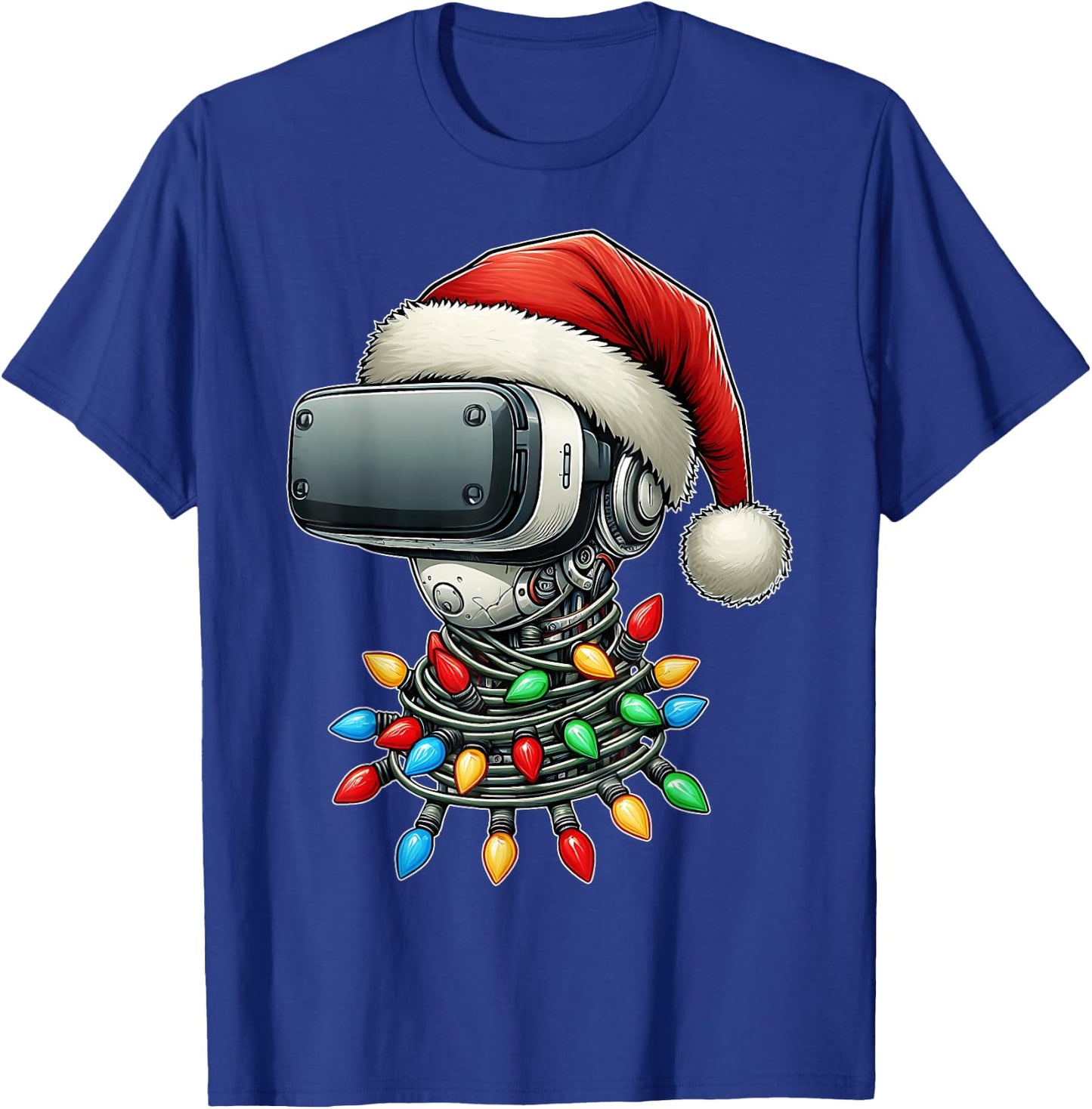 Virtual Reality VR Player Video Gaming Christmas Hat Xmas T-Shirt - T-Shirt | Royal