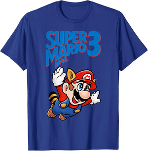 Nintendo Super Mario 3 Flying Mario Poster T-Shirt - T-Shirt | Royal