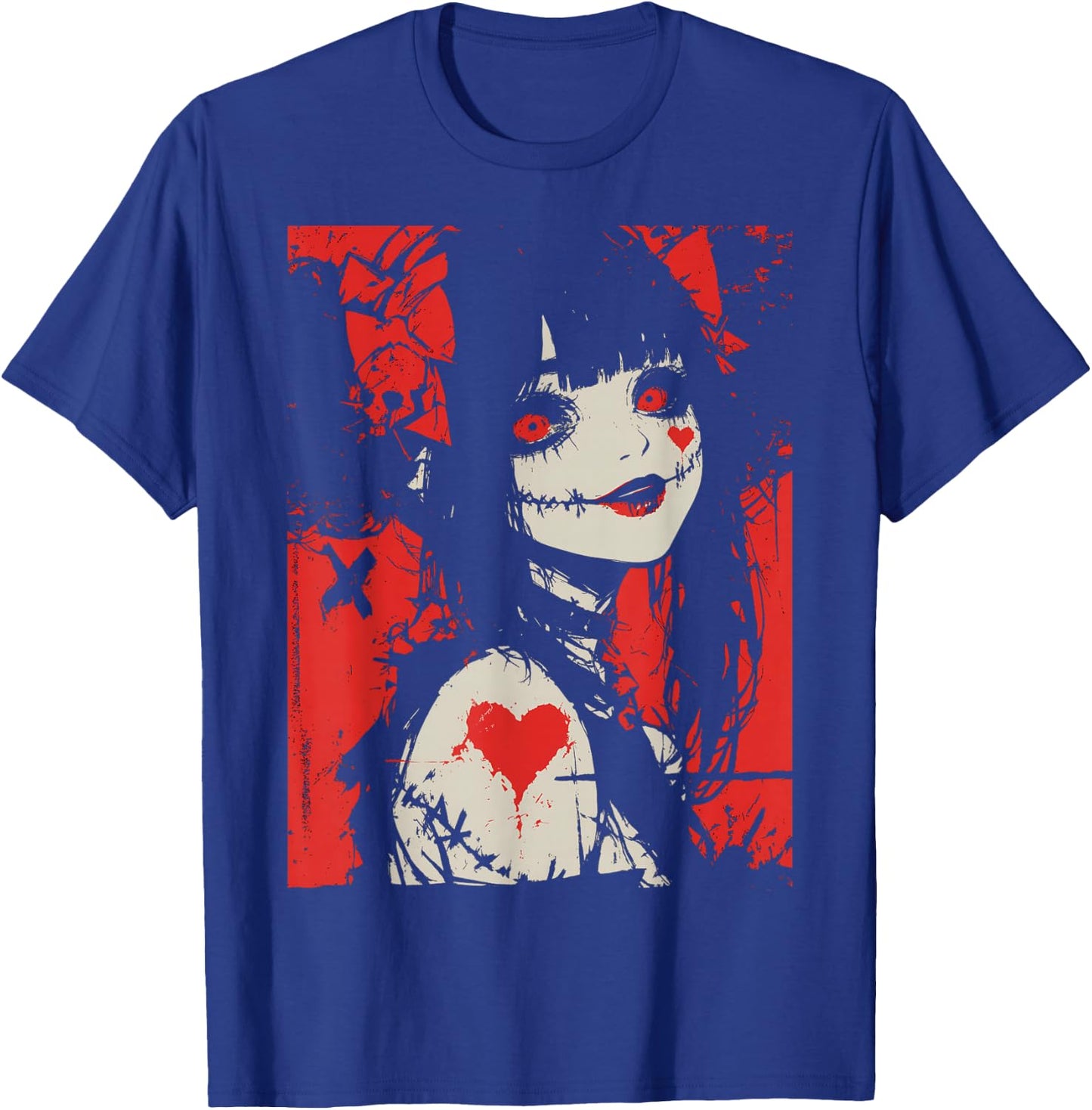 Horror Anime Manga | Japan Japanese Creepy Kawaii Goth T-Shirt - T-Shirt | Royal