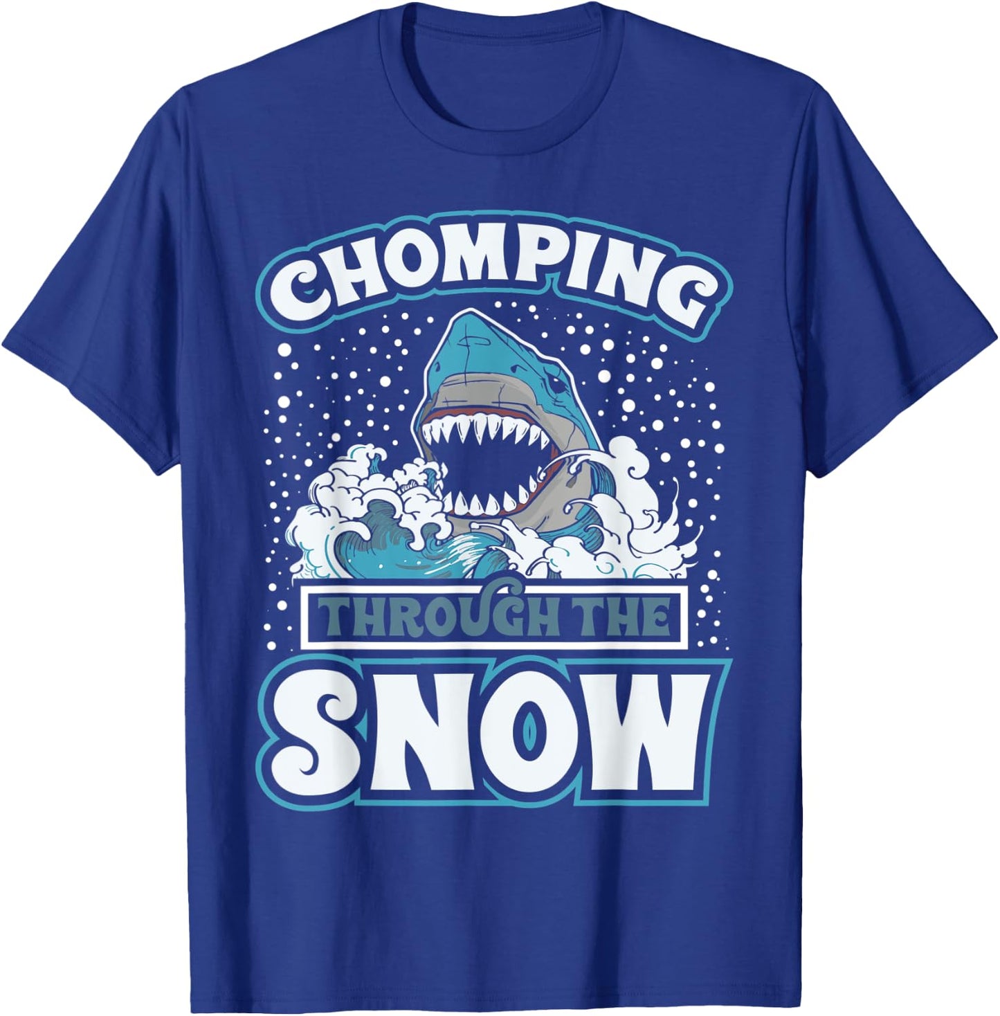 Shark Christmas Clothing Through The Snow Funny Sharkmas T-Shirt - T-Shirt | Royal