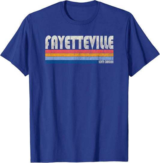 Vintage 70s 80s Style Fayetteville NC T-Shirt - T-Shirt | Royal