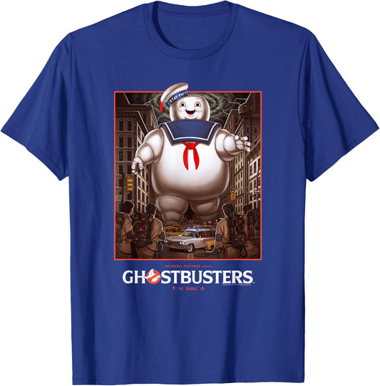 Ghostbusters Ghostbusters vs Stay Puft Vintage Movie Poster T-Shirt - T-Shirt | Royal
