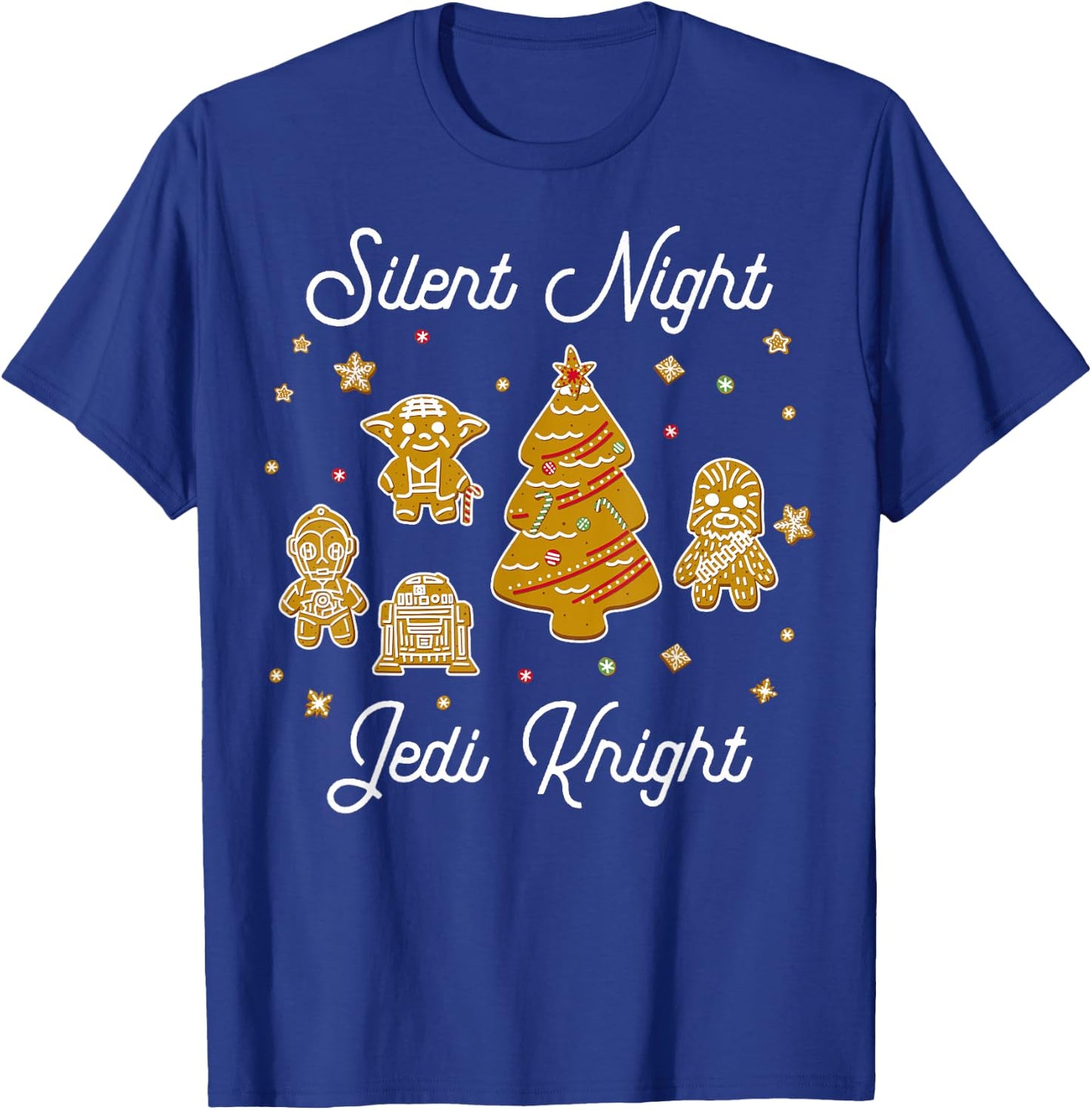 Star Wars Christmas Silent Night Jedi Knight Gingerbread T-Shirt - T-Shirt | Royal