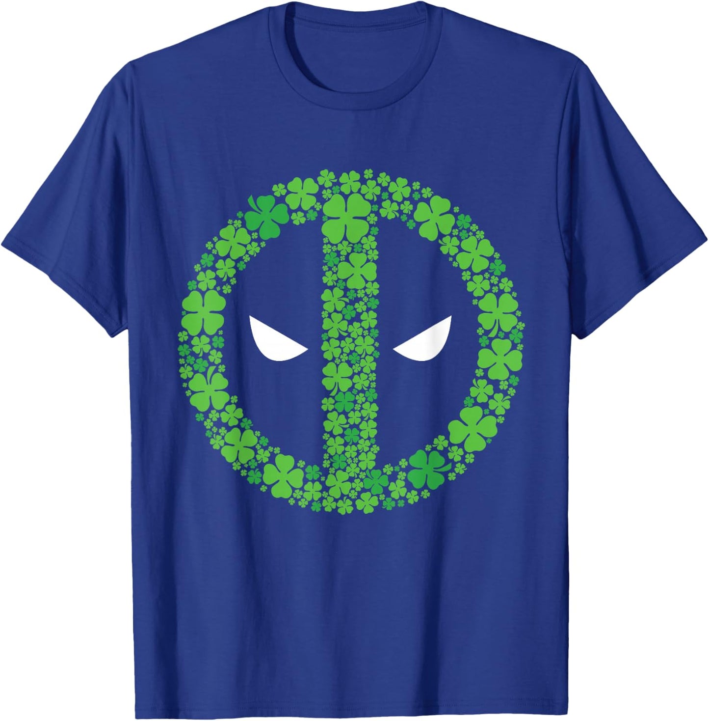 NEW Marvel Deadpool St Patrick's Day Green Clover Mask Logo T-Shirt - T-Shirt | Royal