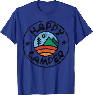 Funny Camper Happy Camping Lover Camp Vacation Shirt T-Shirt - T-Shirt | Royal