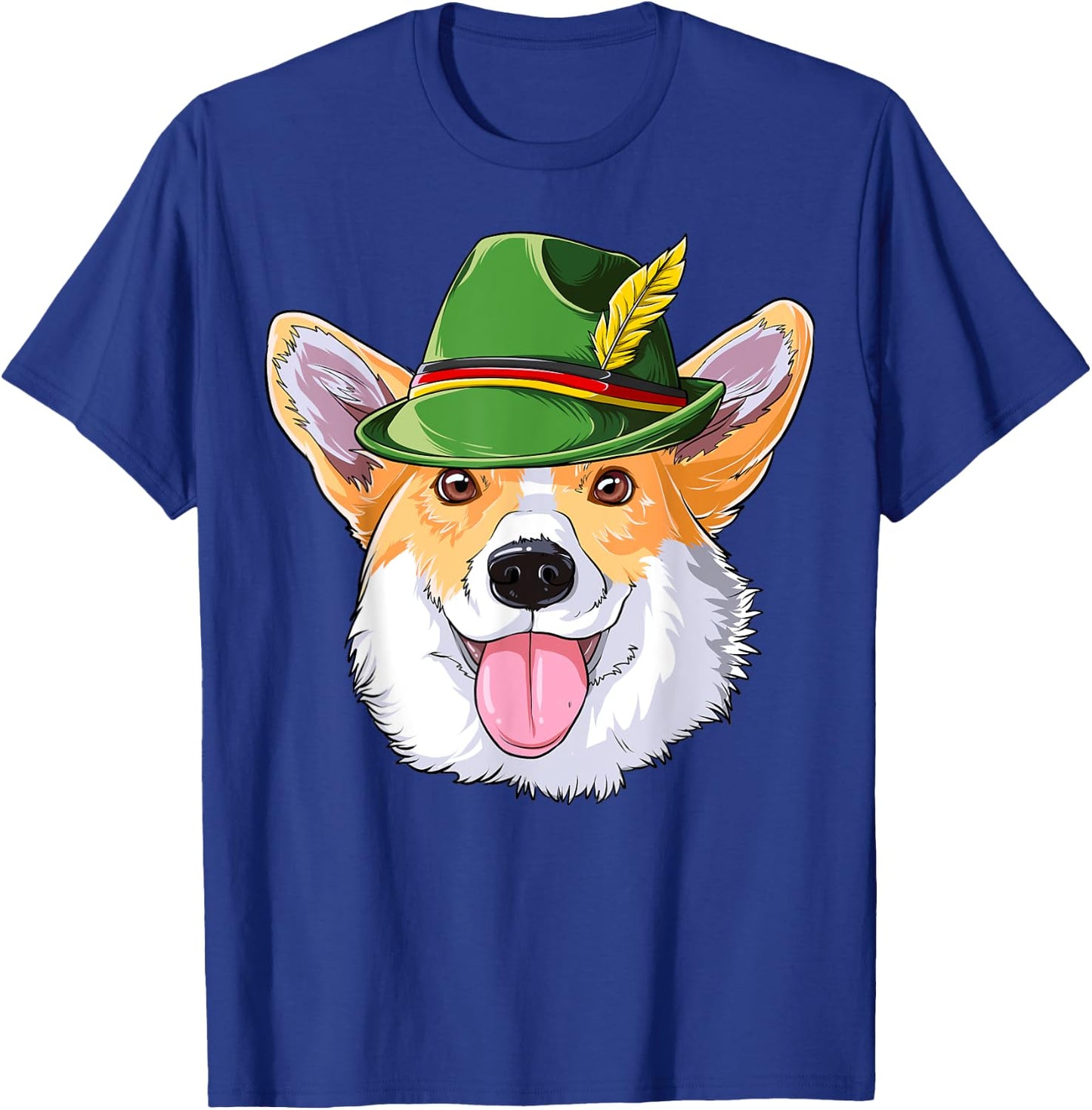 Corgi Oktoberfest Gifts Kids Boys Men Leather Trousers Alpine Hat T-Shirt - T-Shirt | Royal