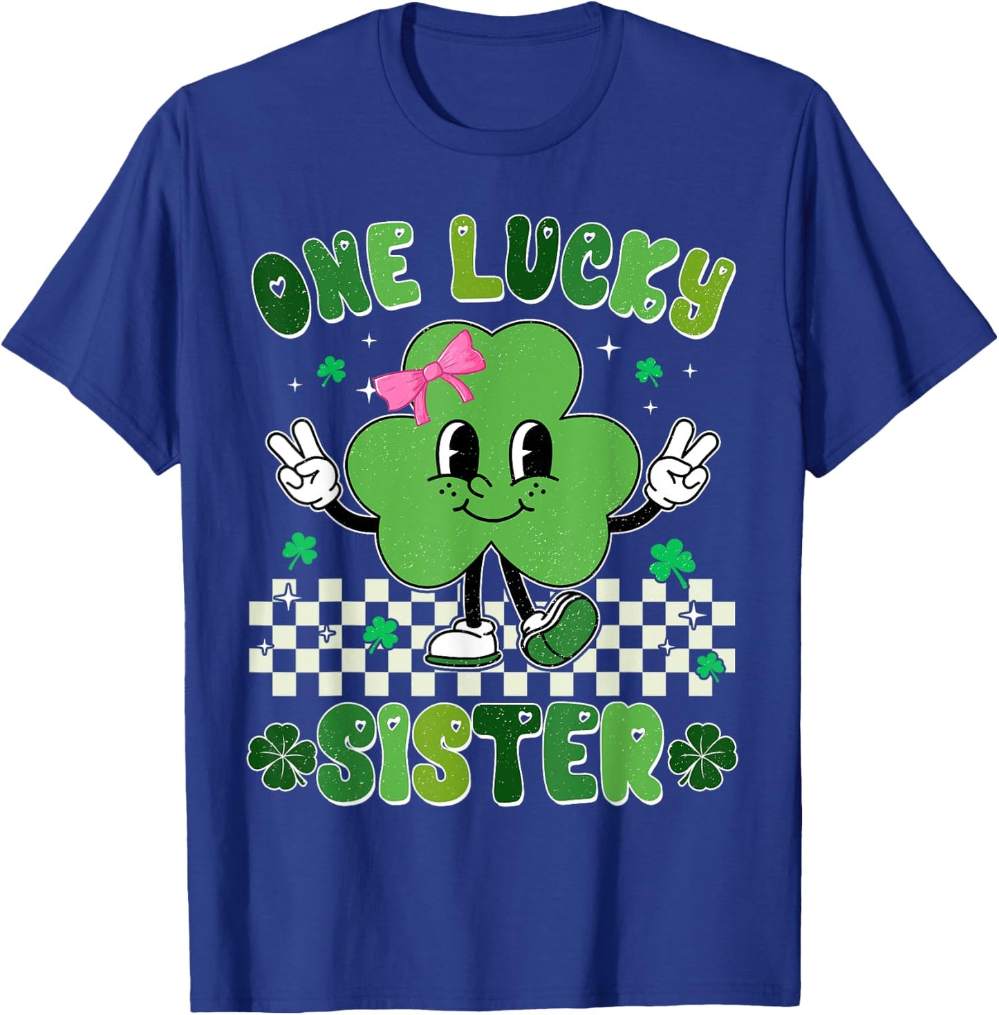 One Lucky Sister St Patrick's Day Shamrock Kids Girl Toddler T-Shirt - T-Shirt | Royal