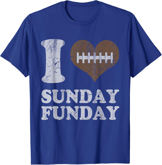 I Love Sunday Funday Football Men Women Kids T-Shirt - T-Shirt | Royal