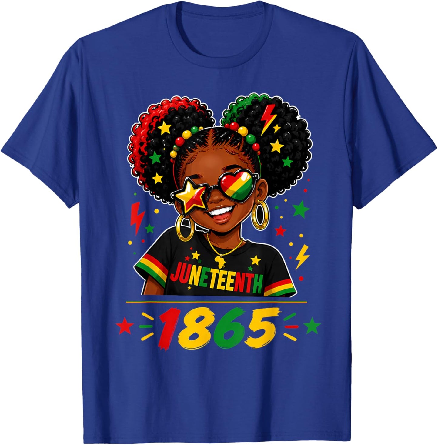Juneteenth Shirts Girls June 19th 1865 African American Girl T-Shirt - T-Shirt | Royal