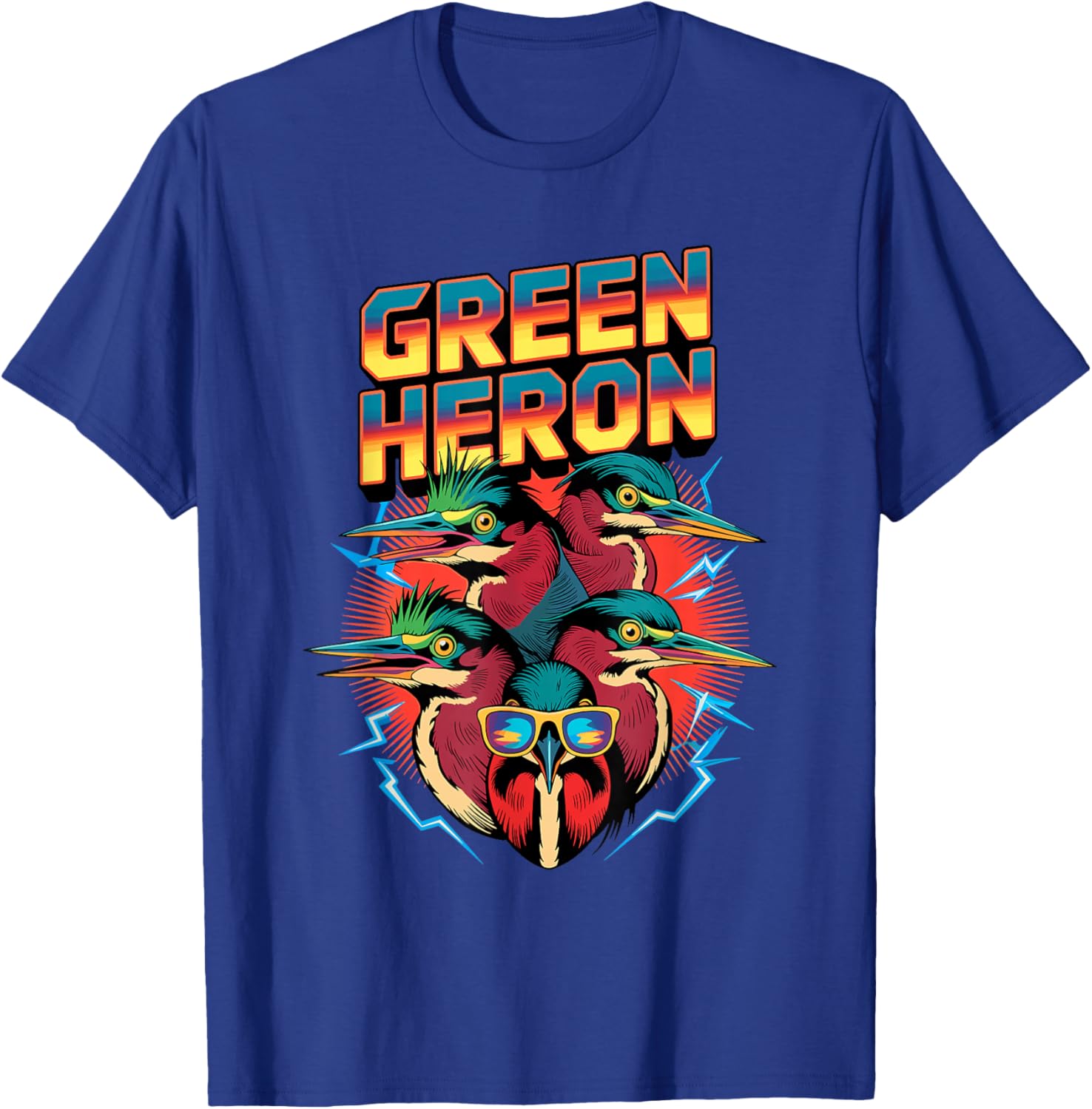 90s Vintage Green Heron T-Shirt - T-Shirt | Royal