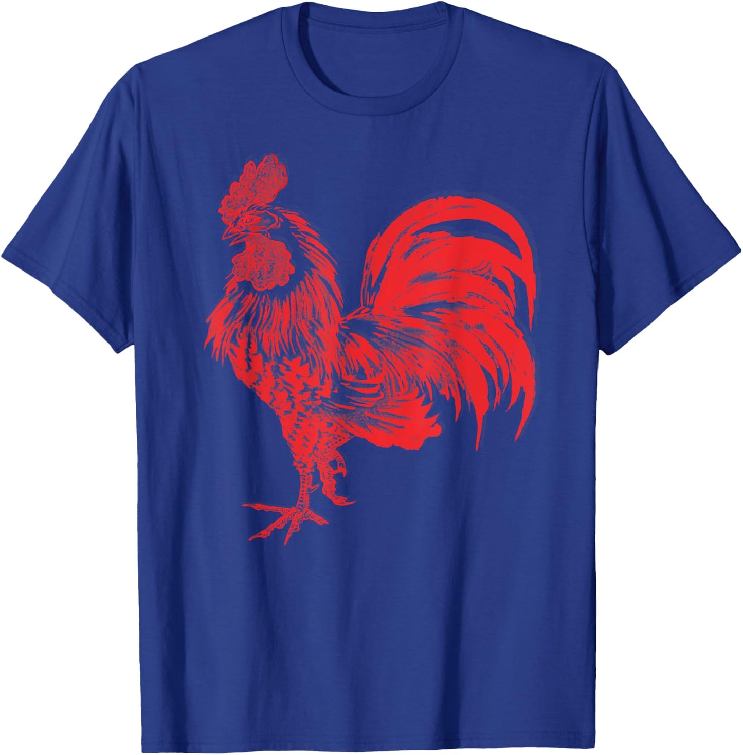 Men's Red Rooster Shirt Cocky Vintage Rooster T-Shirt - T-Shirt | Royal
