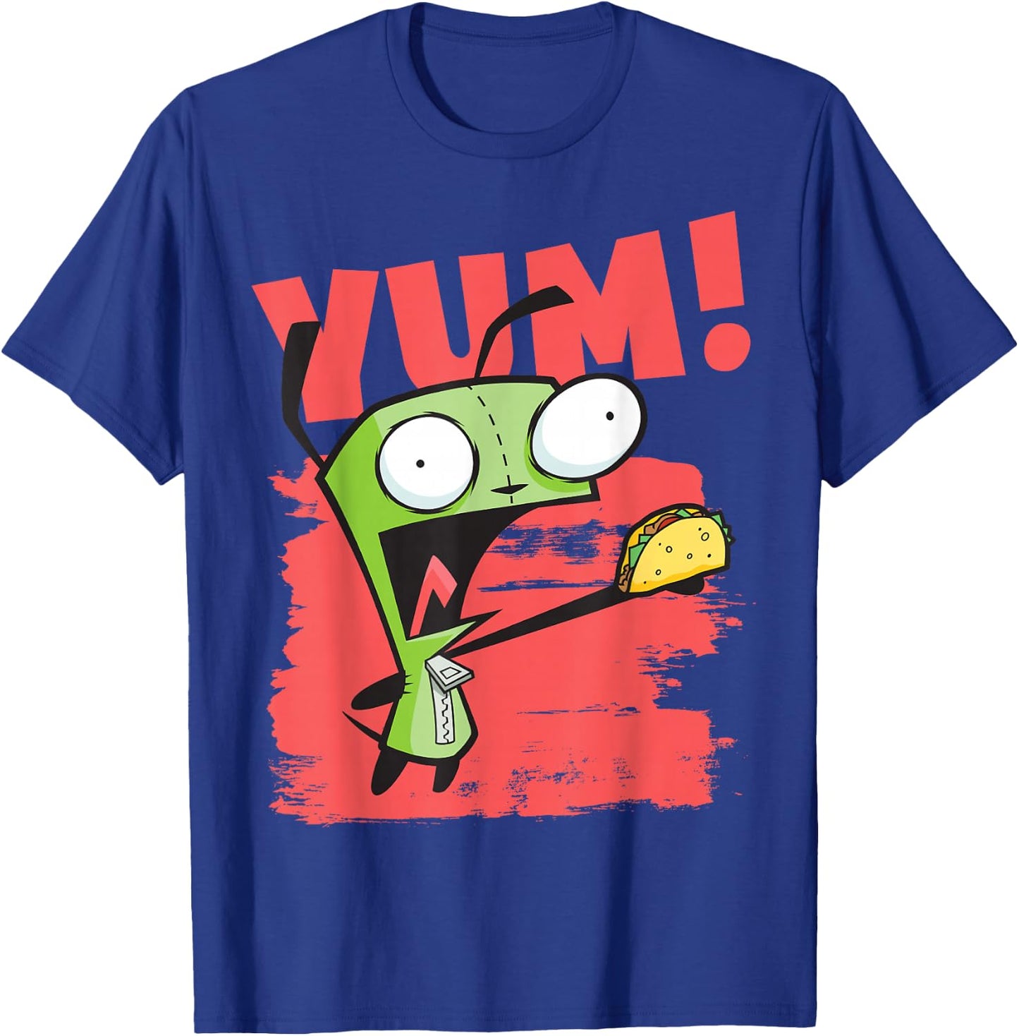 Invader Zim Gir Screaming Yum! Taco Portrait Small T-Shirt - T-Shirt | Royal