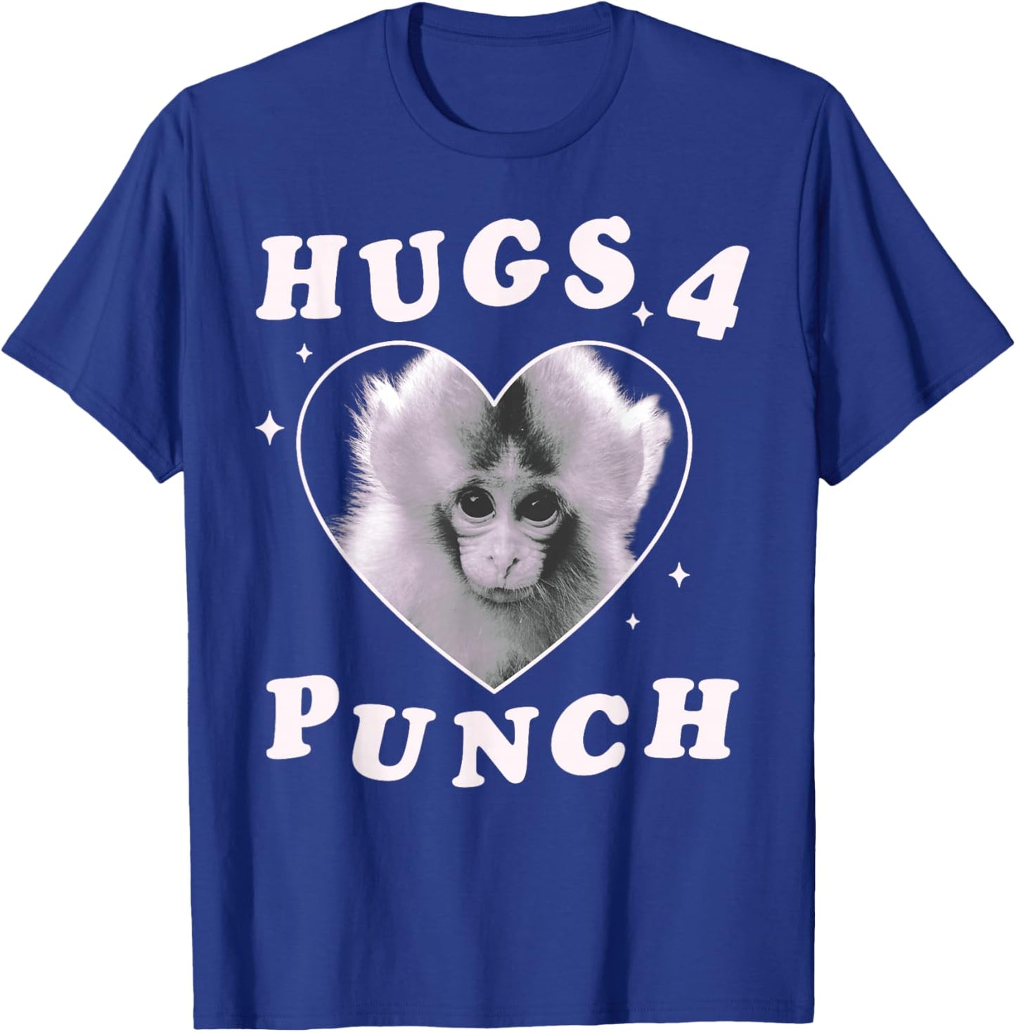 Trendy Apparel Punch The Monkey Hugs 4 Punch Heart Frame T-Shirt - T-Shirt | Royal