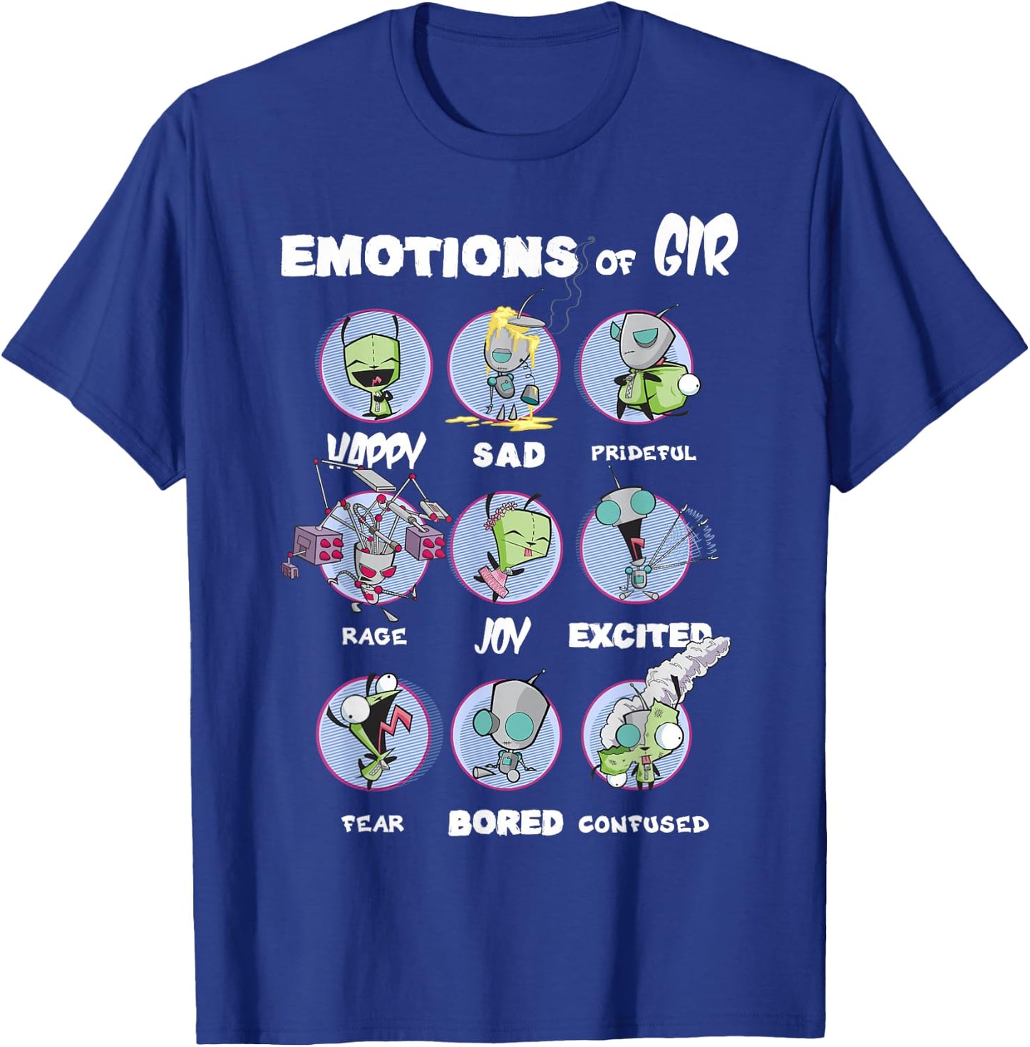 Nickelodeon Invader Zim The Many Emotions of Gir Small T-Shirt - T-Shirt | Royal