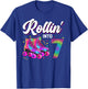 7th Birthday Shirt Girl 7 Year Old Roller Skate Skating T-Shirt - T-Shirt | Royal