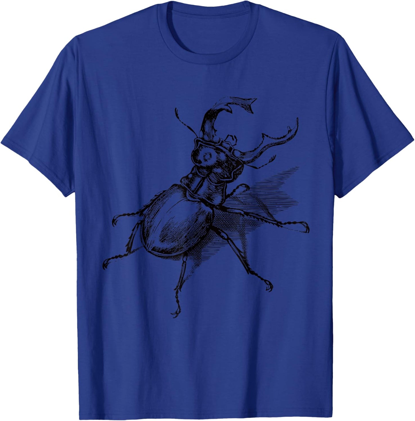 Vintage retro stag beetle scientific illustration entomology T-Shirt - T-Shirt | Royal