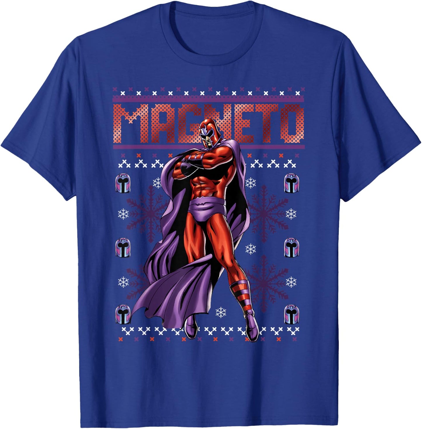 Marvel X-Men Magneto Purple Ugly Christmas Sweater T-Shirt - T-Shirt | Royal