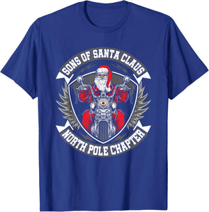 Christmas Biker Shirt Sons Of Santa North Pole Chapter T-Shirt - T-Shirt | Royal
