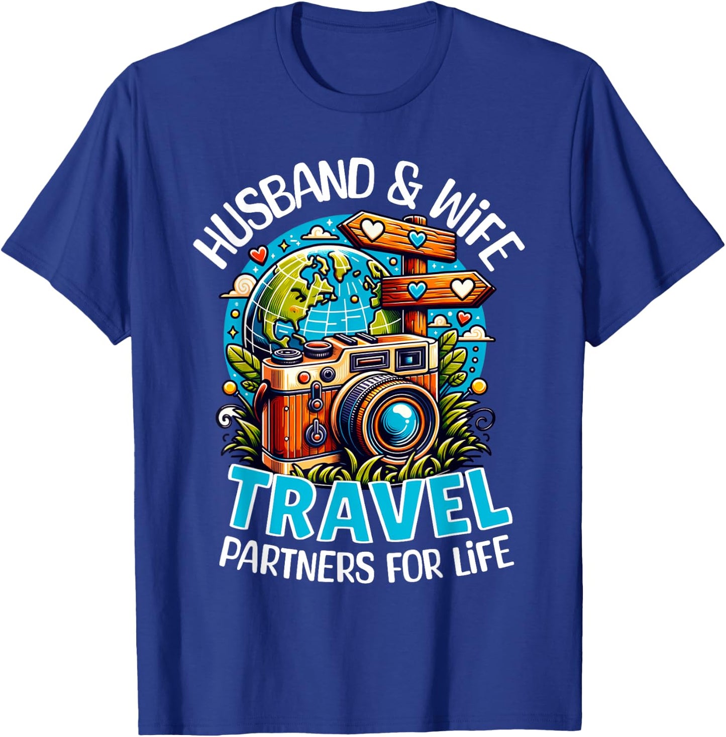 Couple Matching Husband And Wife Travel Partners For Life T-Shirt - T-Shirt | Royal