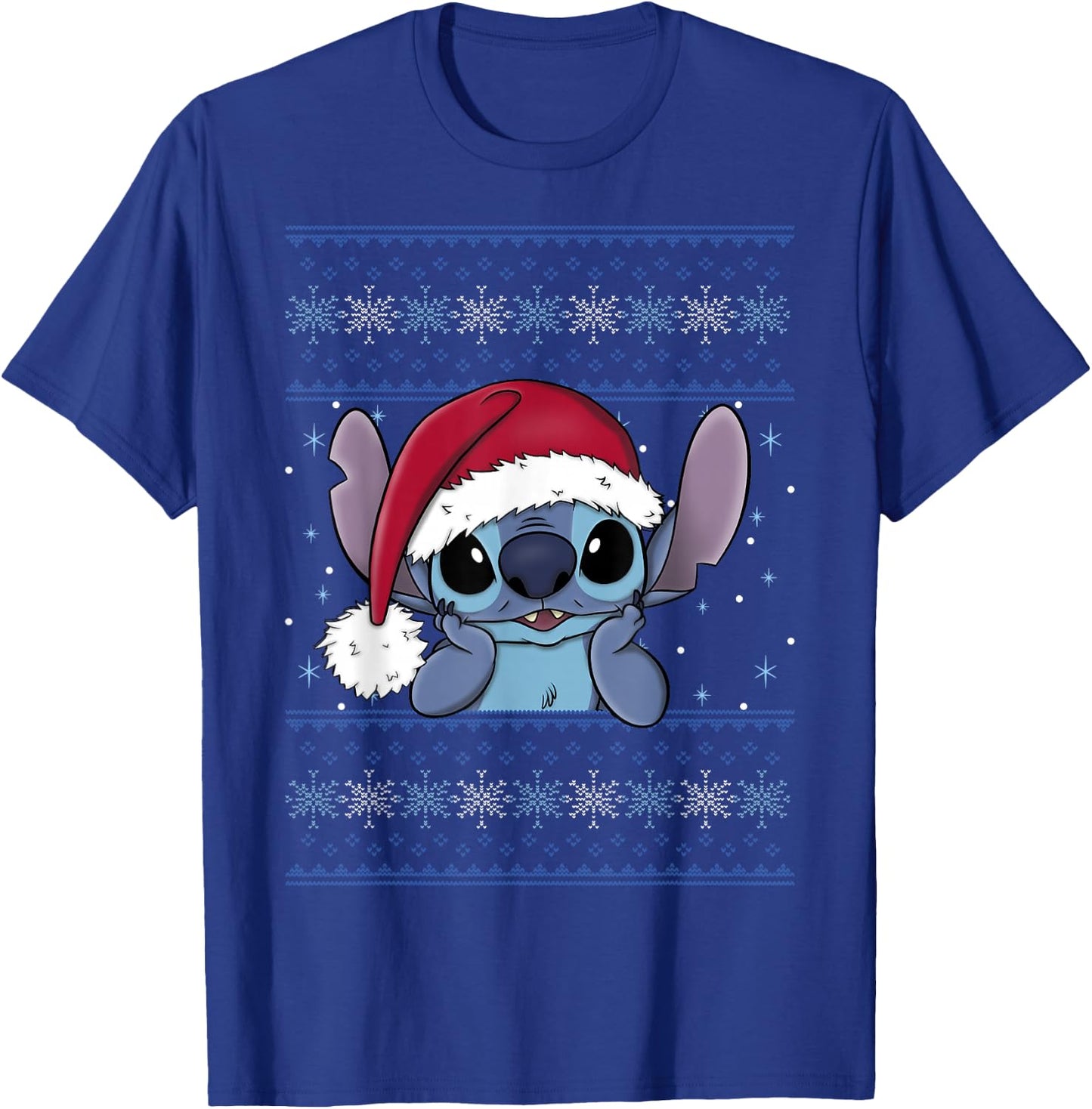 Disney Lilo & Stitch Christmas Stitch Ugly Sweater Style T-Shirt - T-Shirt | Royal
