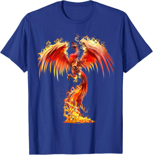 Rising Phoenix Fire Fenix Inspirational Fantasy Gift T-Shirt - T-Shirt | Royal