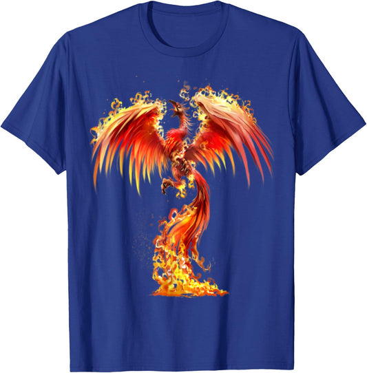 Rising Phoenix Fire Fenix Inspirational Fantasy Gift T-Shirt - T-Shirt | Royal