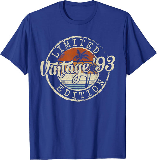 Vintage 1993 33rd Birthday Gifts 33 Year Old Women T-Shirt - T-Shirt | Royal