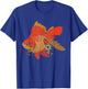 Japanese Goldfish - Vintage Floral Embroidery Look T-Shirt - T-Shirt | Royal
