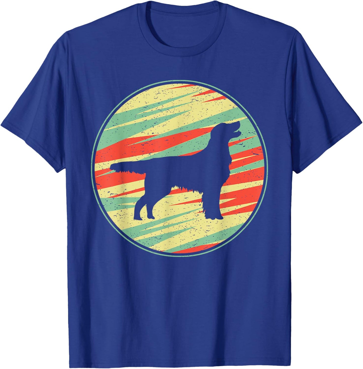 Flat Coated Retriever Retro Vintage Silhouette Cute T-Shirt - T-Shirt | Royal