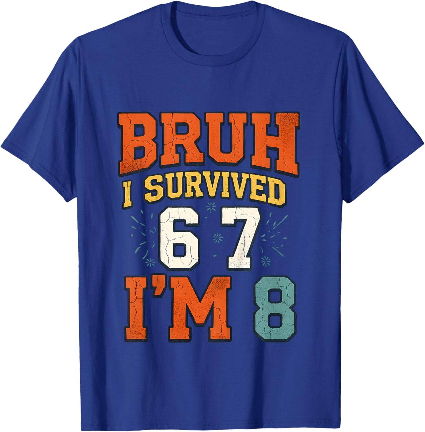 8th Birthday Boys I Survived 6 7 Now Im 8 Funny Bruh Meme T-Shirt - T-Shirt | Royal