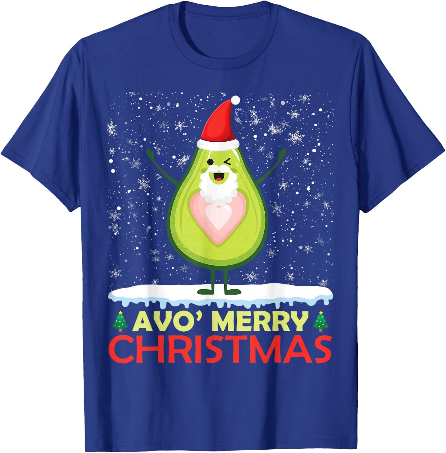 Santa Avocado Avo Merry Christmas Vegan Pajama Avocado Lover T-Shirt - T-Shirt | Royal