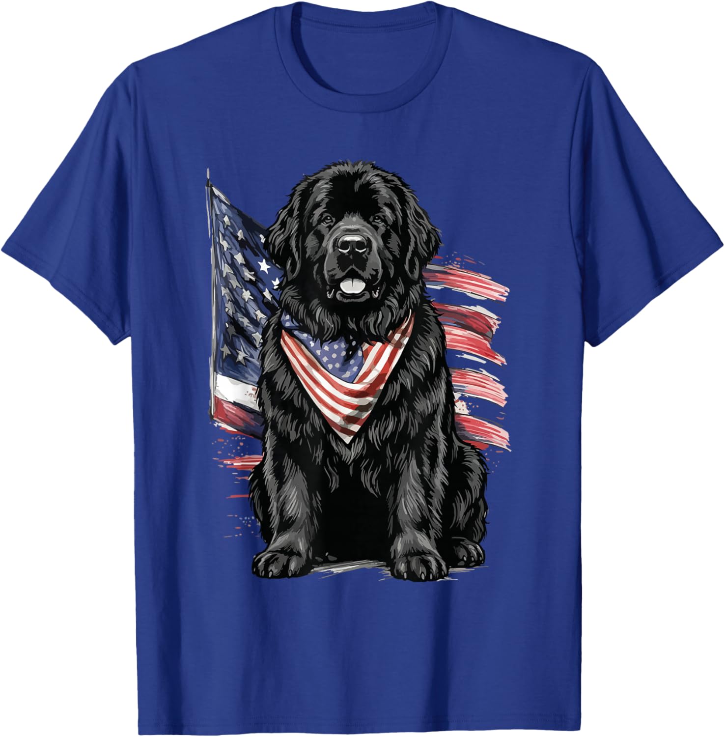 Newfoundland 4th of July Patriotic Dog T-Shirt - T-Shirt | Royal