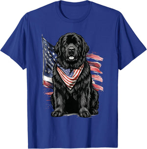 Newfoundland 4th of July Patriotic Dog T-Shirt - T-Shirt | Royal