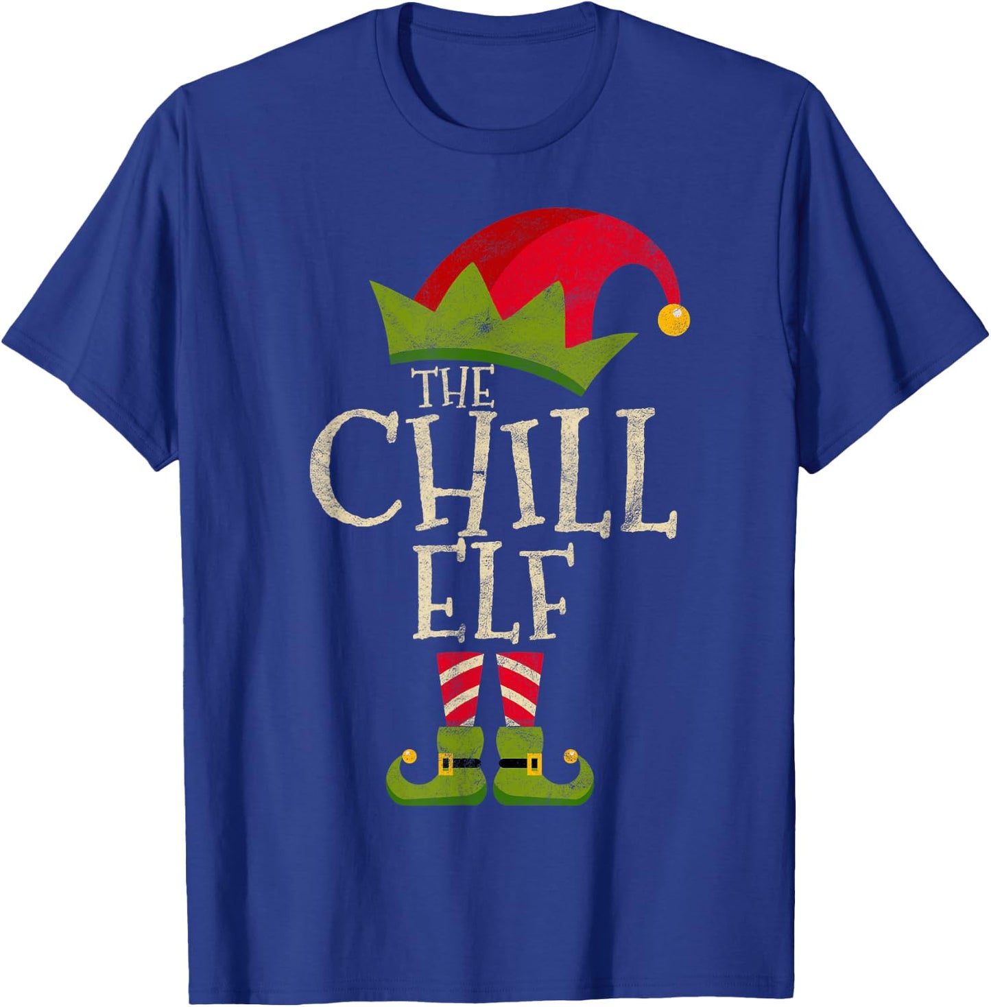 Easy The Chill Elf Xmas Costume Family Group Gift Christmas T-Shirt - T-Shirt | Royal