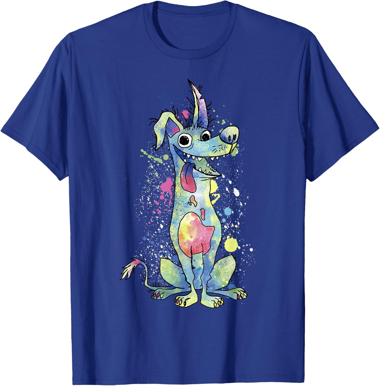 Disney Pixar Coco Dante Watercolor Splatter Graphic T-Shirt - T-Shirt | Royal
