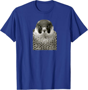 Peregrine Falcon Face Raptor Bird T-Shirt - T-Shirt | Royal