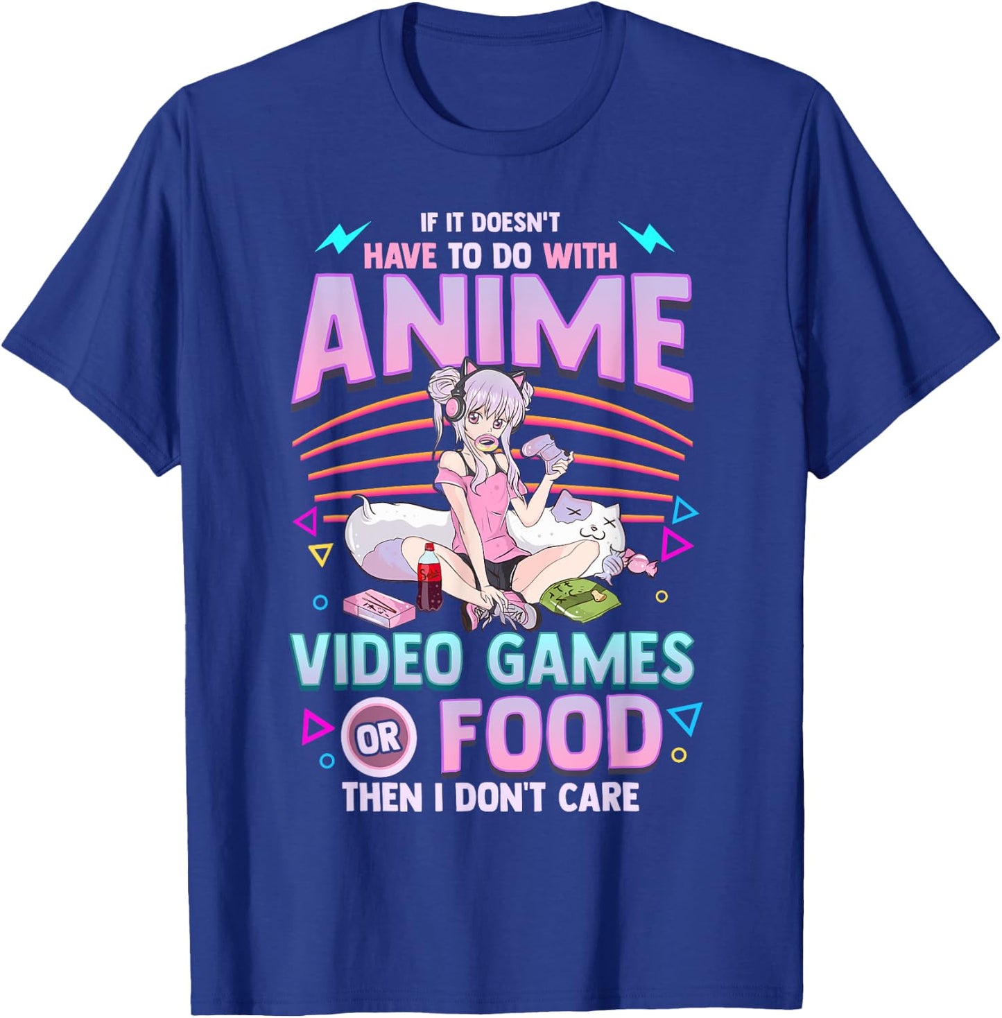 Cute Anime Gamer Girl Funny Kawaii Japanese Manga Joke T-Shirt - T-Shirt | Royal