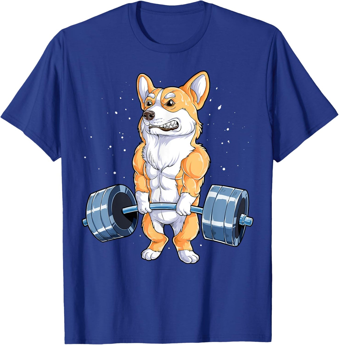 Corgi Weightlifting Funny Deadlift Men Fitness Gym Workout T-Shirt - T-Shirt | Royal