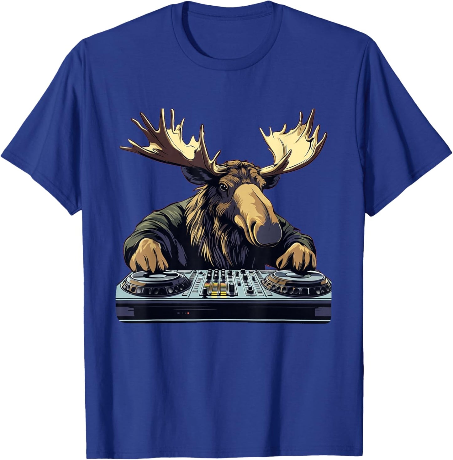 Cool Music Moose as DJ Costume for Boys and Girls T-Shirt - T-Shirt | Royal