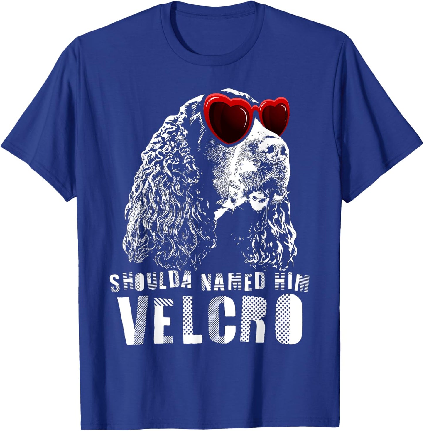 Funny Velcro English Springer Spaniel Dog Gift Men Women T-Shirt - T-Shirt | Royal