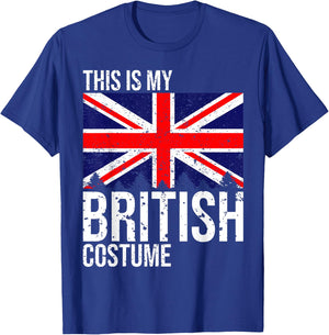Vintage This is My British Flag Costume Design for Halloween T-Shirt - T-Shirt | Royal