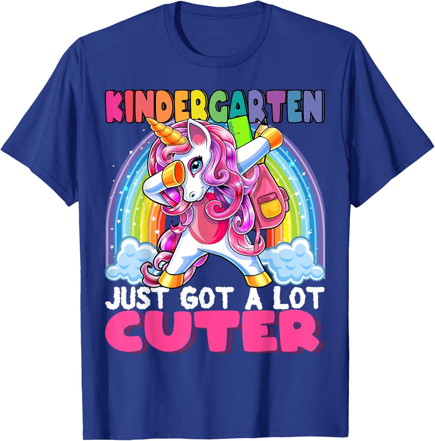 Kindergarten Got Cuter Dabbing Unicorn Back to School Girls T-Shirt - T-Shirt | Royal