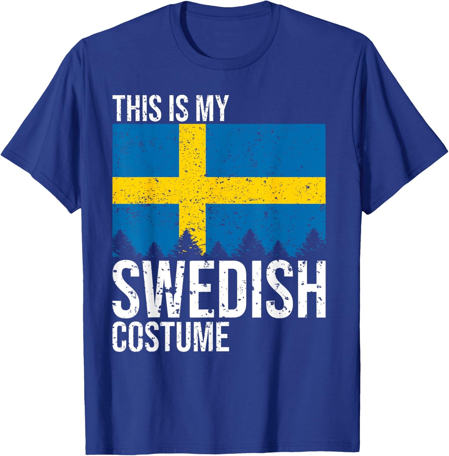 Vintage This is my Swedish Flag Costume For Halloween T-Shirt - T-Shirt | Royal