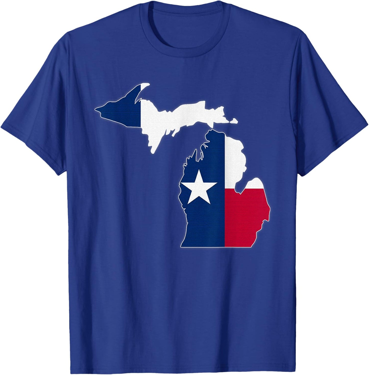 MICHIGAN STATE MAP TEXAS TX Flag Roots Men Women Gift T-Shirt - T-Shirt | Royal