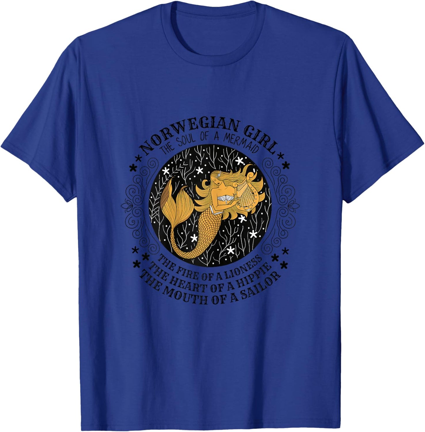 Norwegian Girl Norway Soul of A Mermaid Norge Gift T-Shirt - T-Shirt | Royal
