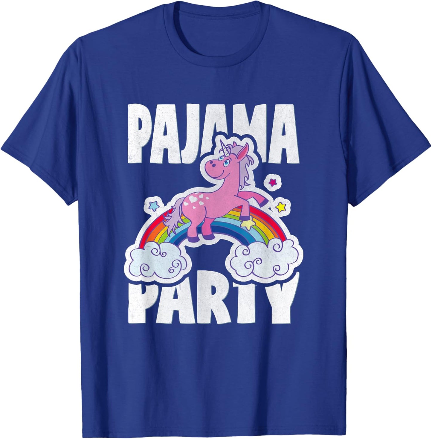 Pajama Party Retro Cute Unicorn Rainbow Bed Time PJ T-Shirt - T-Shirt | Royal